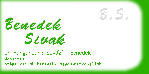 benedek sivak business card